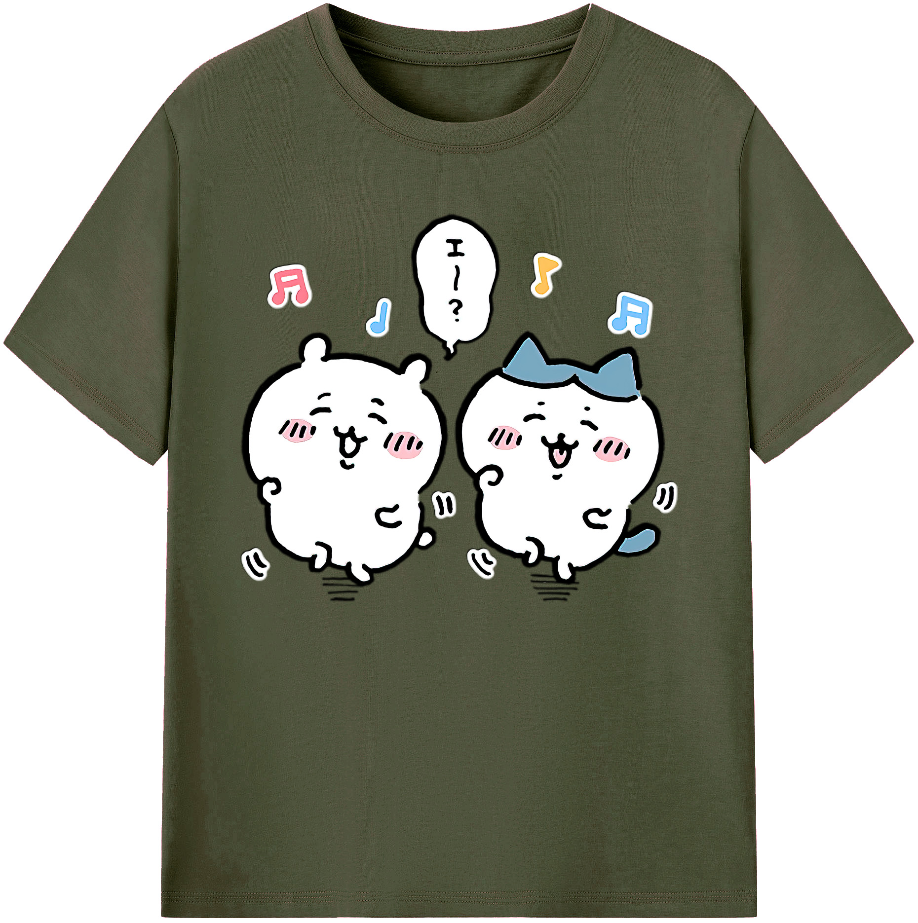 （画像用） ちいかわ ハチワレ Chii-kawa hachiware 綿100％ メンズ半袖Tシャツ｜肌触りやわらか＆通気性